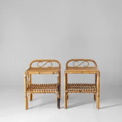 Best Pamono Mid-Century Modern Bamboo Side Tables, Italy, 1960s, Set of 2
