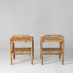Best Pamono Mid-Century Modern Bamboo Side Tables, Italy, 1960s, Set of 2