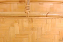 Pamono Mid-Century Modern Bamboo and Rattan and Oak Magazine Rack, 1950s><noscript><img width=