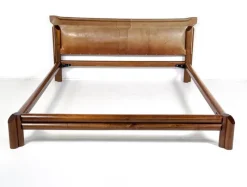 Pamono Mid-Century Modern Bed in Wood and Leather> Beds & Bedroom Sets