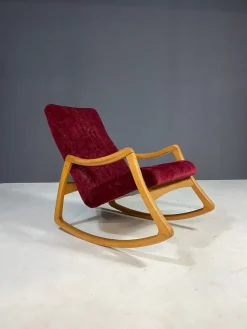 Pamono Mid-Century Modern Bentwood Rocking Chair by Ton, Czechoslovakia, 1960s><noscript><img width=