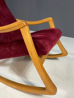 Pamono Mid-Century Modern Bentwood Rocking Chair by Ton, Czechoslovakia, 1960s><noscript><img width=