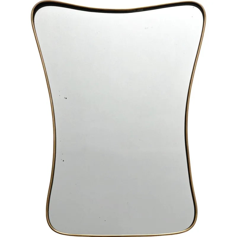 Clearance Pamono Mid-Century Modern Bevelled Mirror with Brass Frame by Gio Ponti, 1950s