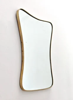 Clearance Pamono Mid-Century Modern Bevelled Mirror with Brass Frame by Gio Ponti, 1950s