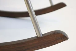 Pamono Mid-Century Modern Black Leather Rocking Chair by Takeshi Nii, 1960s><noscript><img width=