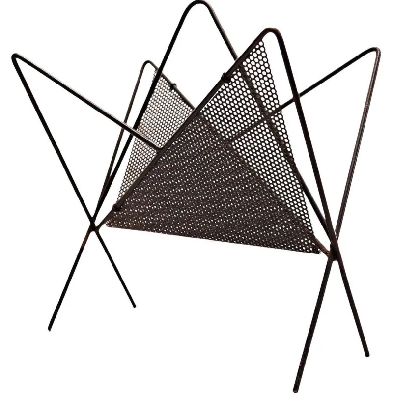 Hot Pamono Mid-Century Modern Black Metal Magazine Holder by Mathieu Matégot, 1950s