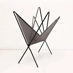 Hot Pamono Mid-Century Modern Black Metal Magazine Holder by Mathieu Matégot, 1950s