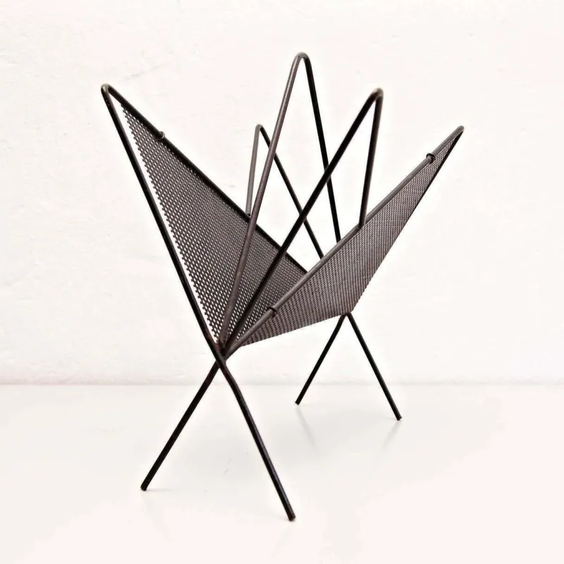 Hot Pamono Mid-Century Modern Black Metal Magazine Holder by Mathieu Matégot, 1950s