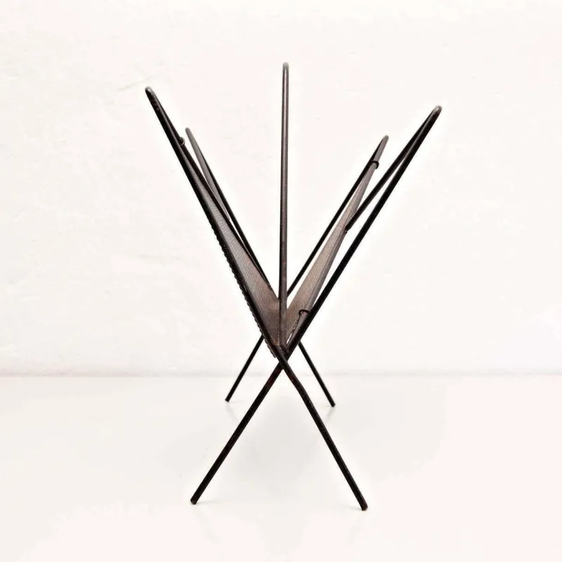 Hot Pamono Mid-Century Modern Black Metal Magazine Holder by Mathieu Matégot, 1950s