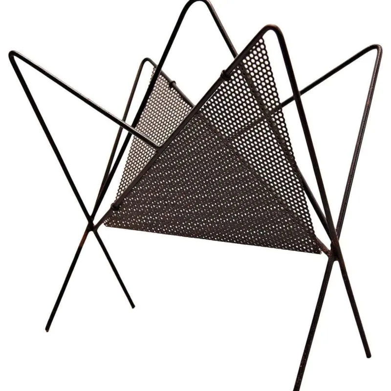 Hot Pamono Mid-Century Modern Black Metal Magazine Holder by Mathieu Matégot, 1950s