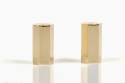 Pamono Mid-Century Modern Brass Candlesticks by Westerås Sweden, 1950s, Set of 2> Candleholders