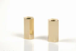 Pamono Mid-Century Modern Brass Candlesticks by Westerås Sweden, 1950s, Set of 2><noscript><img width=