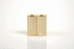 Pamono Mid-Century Modern Brass Candlesticks by Westerås Sweden, 1950s, Set of 2><noscript><img width=