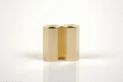 Pamono Mid-Century Modern Brass Candlesticks by Westerås Sweden, 1950s, Set of 2><noscript><img width=