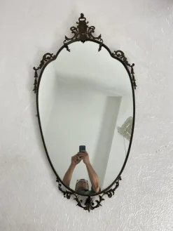 Outlet Pamono Mid-Century Modern Brass Wall Mirror, 1960s