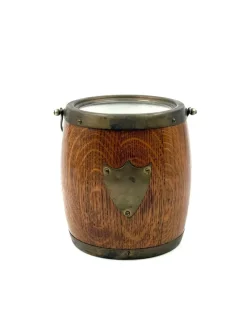 Clearance Pamono Mid-Century Modern Brown Oak Ice Bucket, 1960s