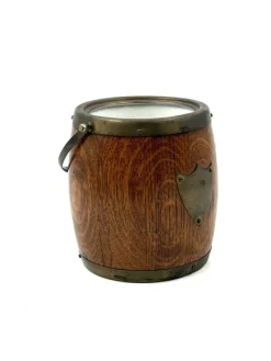 Clearance Pamono Mid-Century Modern Brown Oak Ice Bucket, 1960s