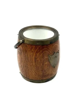 Clearance Pamono Mid-Century Modern Brown Oak Ice Bucket, 1960s