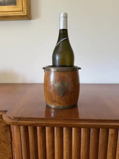 Clearance Pamono Mid-Century Modern Brown Oak Ice Bucket, 1960s