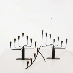 Pamono Mid-Century Modern Candleholders by Gunnar Ander for Ystad-Metall, 1960s, Set of 3> Candleholders