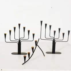 Pamono Mid-Century Modern Candleholders by Gunnar Ander for Ystad-Metall, 1960s, Set of 3> Candleholders
