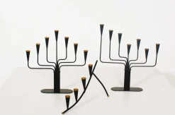 Pamono Mid-Century Modern Candleholders by Gunnar Ander for Ystad-Metall, 1960s, Set of 3><noscript><img width=