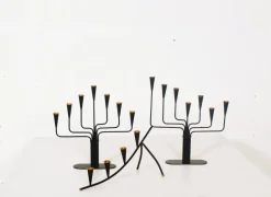 Pamono Mid-Century Modern Candleholders by Gunnar Ander for Ystad-Metall, 1960s, Set of 3><noscript><img width=