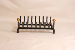 Outlet Pamono Mid-Century Modern Cast Iron Log Holder for Fireplace, 1960s