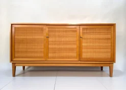 Online Pamono Mid-Century Modern Cherry Sideboard with Woven Front, West Germany, 1965