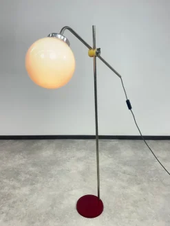 Pamono Mid-Century Modern Chrome Floor Lamps, 1950s, Set of 2><noscript><img width=