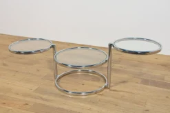 Pamono Mid-Century Modern Chrome and Glass Coffee Table by Milo Baughman, 1970s> Coffee & Side Tables