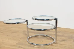Pamono Mid-Century Modern Chrome and Glass Coffee Table by Milo Baughman, 1970s><noscript><img width=