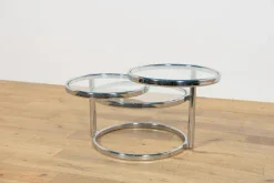 Pamono Mid-Century Modern Chrome and Glass Coffee Table by Milo Baughman, 1970s><noscript><img width=
