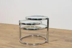 Pamono Mid-Century Modern Chrome and Glass Coffee Table by Milo Baughman, 1970s><noscript><img width=