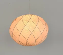 New Pamono Mid-Century Modern Cocoon Pendant Light from Goldkant Leuchten, 1970s