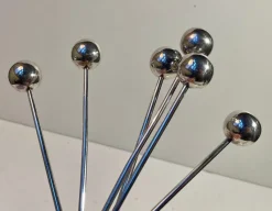 Pamono Mid-Century Modern Danish Drink Stirrers from Absa, 1960s, Set of 6><noscript><img width=