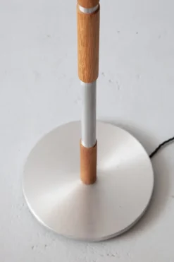 Pamono Mid-Century Modern Danish Oak and Chrome Floor Lamp, 1960s><noscript><img width=