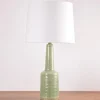 Online Pamono Mid-Century Modern Danish Green Glaze Ceramic Table Lamp with Shade from Palshus, 1960s