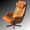 Pamono Mid-Century Modern Danish Tan Leather Swivel Chair, 1970> Office Chairs