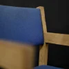 Sale Pamono Mid-Century Modern Danish Oak and Blue Fabric Chair by Hans J. Wegner for Getama, 1960s