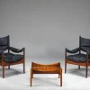 Hot Pamono Mid-Century Modern Danish Armchairs and Coffee Table by Kristian Vedel for Sören Willadsen, 1960s, Set of 3