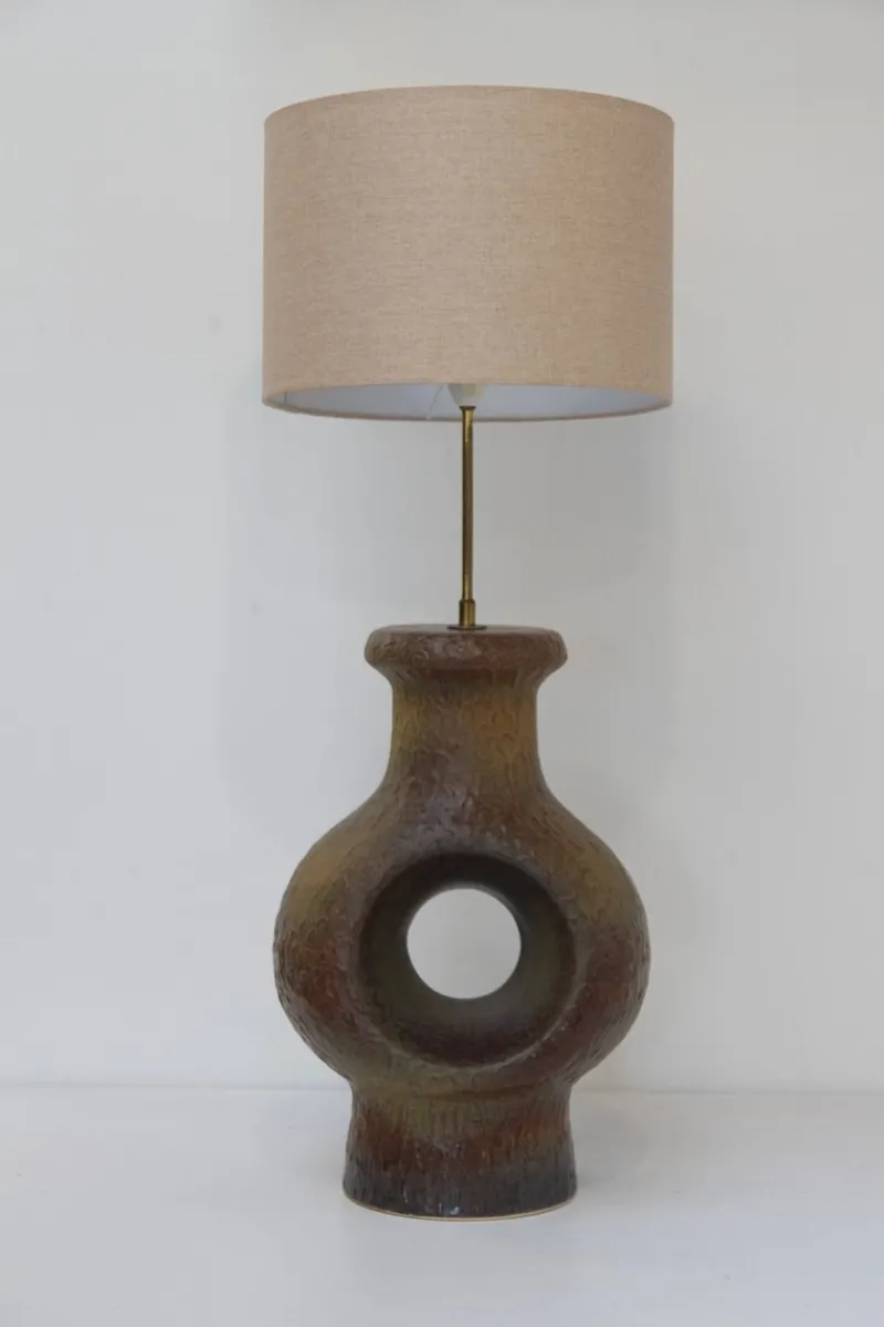 Pamono Mid-Century Modern Danish Circular Stoneware Floor Lamp, 1960s> Floor Lamps