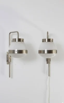 Pamono Mid-Century Modern Delta Wall Lights by Sergio Mazza for Artemide, 1960s, Set of 2> Wall Lights & Sconces