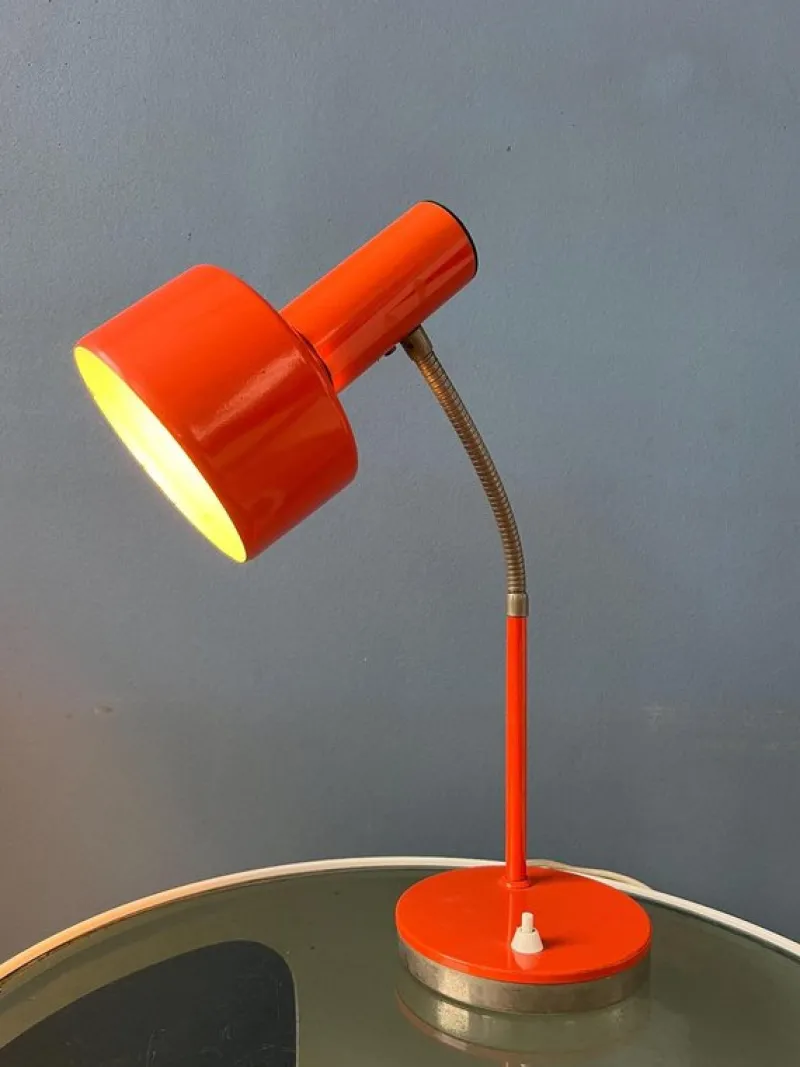 Discount Pamono Mid-Century Modern Desk Lamp in Orange from Hustadt Leuchten