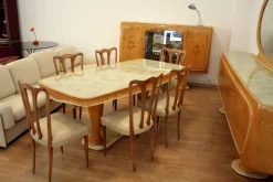 Clearance Pamono Mid-Century Modern Dining Room Set by Vittorio Dassi, 1950s, Set of 9