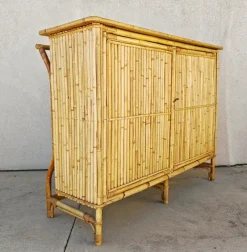 Hot Pamono Mid-Century Modern Dry Bar in Bamboo by Tito Agnoli, 1950s