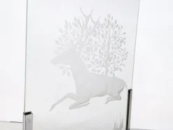Pamono Mid-Century Modern Engraved Glass Panels, 1950s, Set of 2