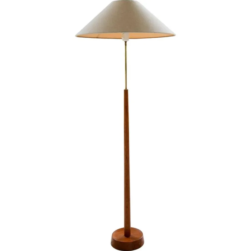 Pamono Mid-Century Modern Floor Lamp in Teak and Brass, 1960s> Floor Lamps