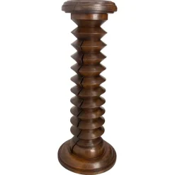 Best Pamono Midcentury Modern French Turned Beech Pedestal, 1940