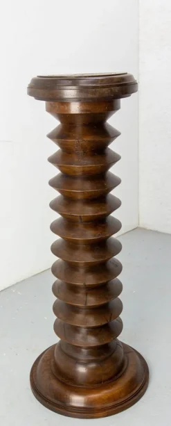 Best Pamono Midcentury Modern French Turned Beech Pedestal, 1940
